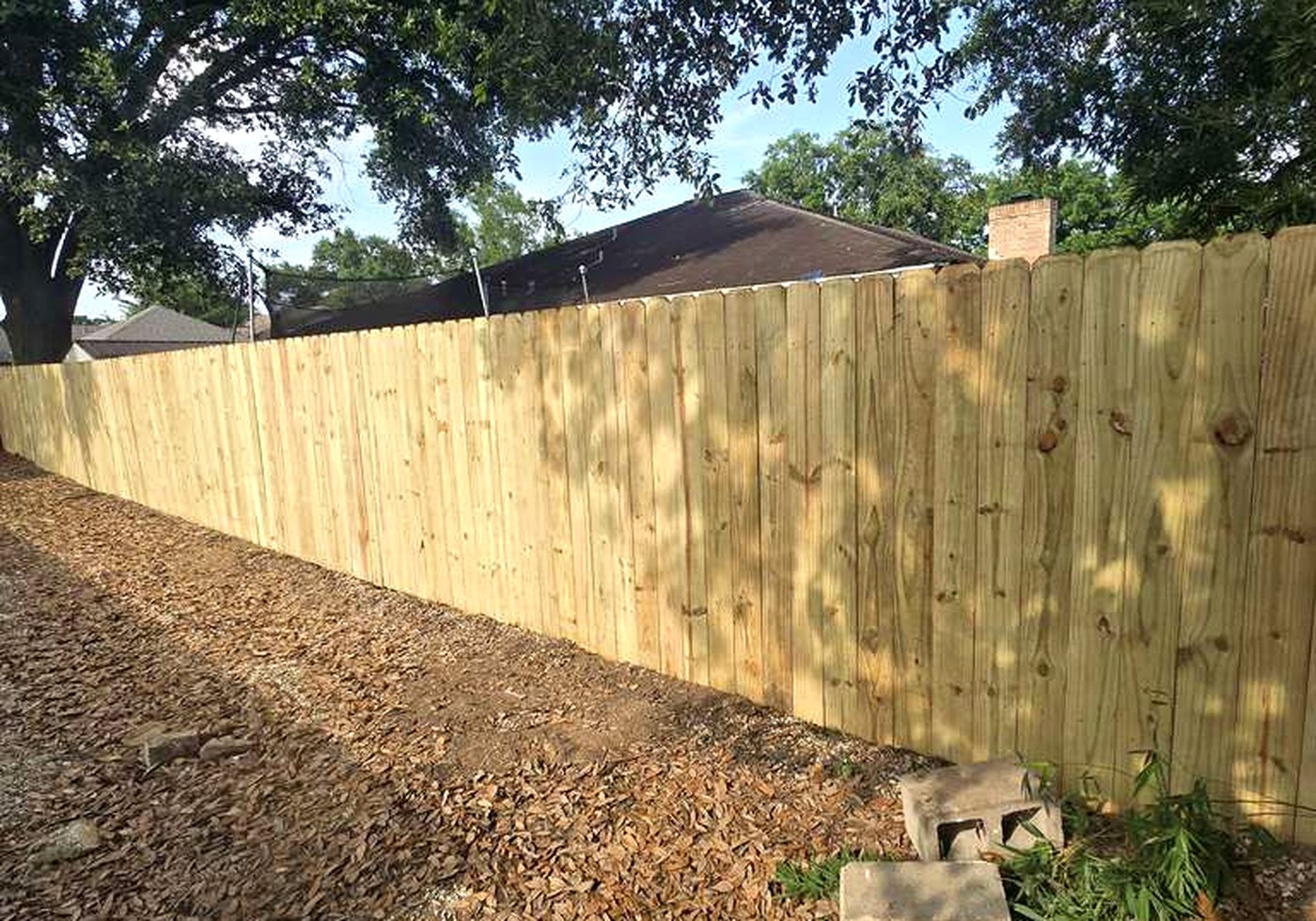 Fence installation in progress